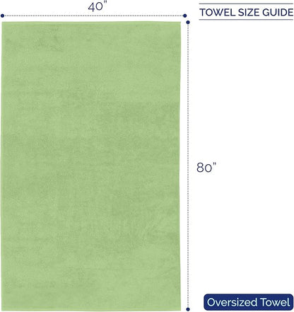 Elegant Comfort Premium Super Soft Highly Absorbent 1 Piece Oversized Bath Sheets - 40" x 80" inch, Luxurious Hotel Spa Quality 100% Turkish Cotton Extra Large Bath Towels for Adults, Sage