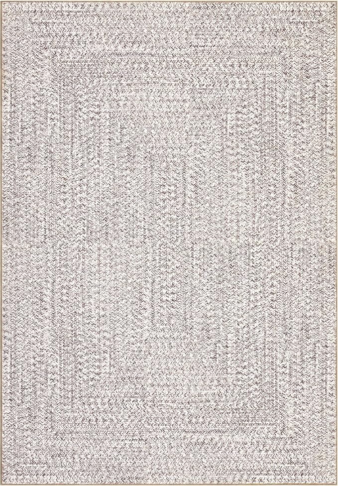 Printed Washable Area Rugs 5x7 Rug for Living Room Non Slip Modern Soft Area Rug for Bedroom Farmhouse Braided Print Throw Rugs Contemporary Stain Resistant Carpet for Dining Room 5'x7'