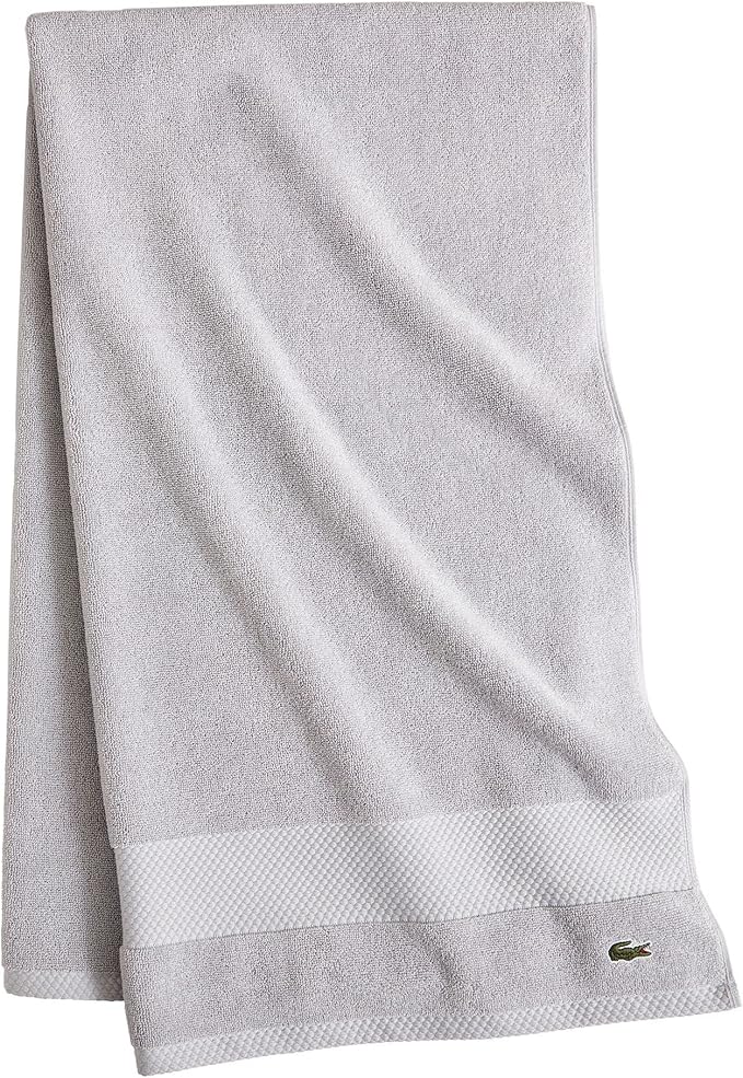 Lacoste Heritage 100% Supima Cotton Bath Sheet, Micro Chip, 35" x 70" – Highly Absorbent & Quick Drying, Premium Super Soft Bath Towel, Bathroom Essential, Gift for All Occasions, Machine Washable