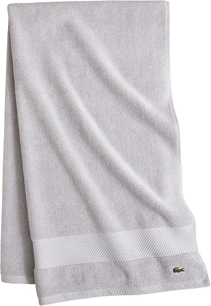 Lacoste Heritage 100% Supima Cotton Bath Sheet, Micro Chip, 35" x 70" – Highly Absorbent & Quick Drying, Premium Super Soft Bath Towel, Bathroom Essential, Gift for All Occasions, Machine Washable