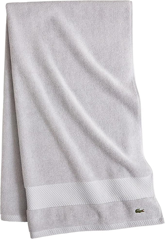Lacoste Heritage 100% Supima Cotton Bath Sheet, Micro Chip, 35" x 70" – Highly Absorbent & Quick Drying, Premium Super Soft Bath Towel, Bathroom Essential, Gift for All Occasions, Machine Washable