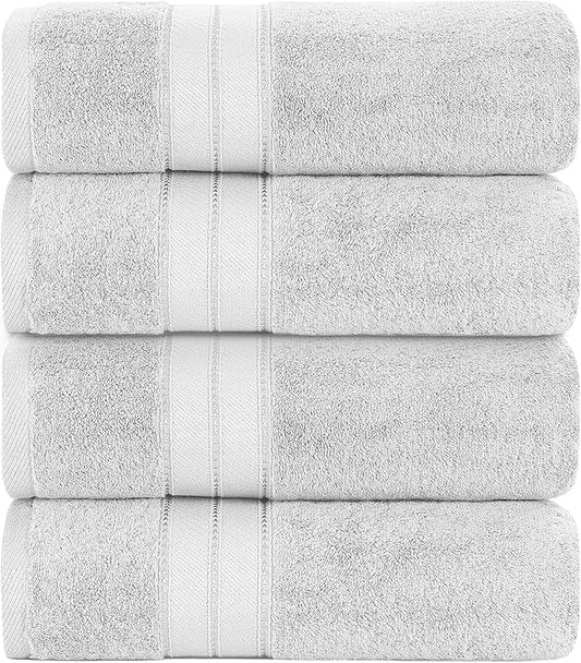 Modern Threads 4-Pack SpunLoft Bath Sheet Grey 35x66