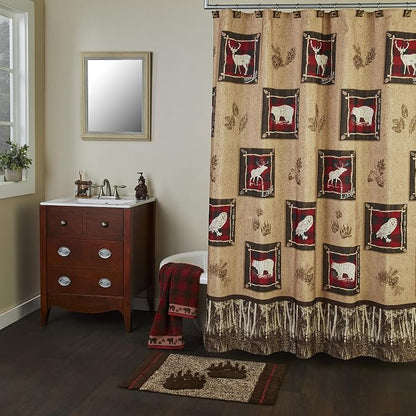 SKL Home Yellowstone Sundance Rug, Brown | 100% Cotton with anti-slip Latex backing. Great for the bathroom, kitchen & lodge/cabin décor. Machine washable.