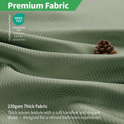 eachope No Hook Boho Arch Shower Curtain with Snap-in Liner Set,71x74,Green | 230GSM Thick Fabric,Easy to Install,Sheer Window,Magnetic Weighted Hem,Waterproof & Machine Washable,for Bathroom,Hotel