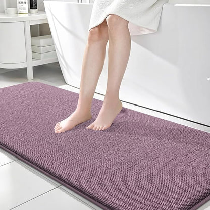 OLANLY Memory Foam Bathroom Runner Rug 70x24, Absorbent Long Mat, Deep Plum | Soft Quick Dry Bath Rugs, Non-Slip Carpet, Machine Washable Mat for Bathroom Floor, Tub and Shower, Home Decor Accessories