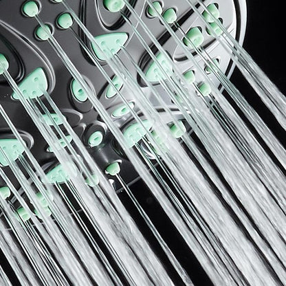 AquaDance Antimicrobial – Anti-Clog High-Pressure 6-Setting Shower Head with Microban Nozzle Protection from Growth of Mold, Mildew & Bacteria for Stronger Shower! 4" Coral Green