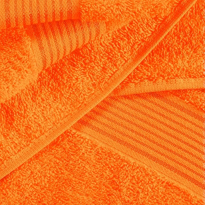 Cotton 2 Pack Oversized Bath Towel Set 28x55 inches, Large Bath Towels, Ultra Absorbant Compact Quickdry & Lightweight Towel, Ideal for Gym Travel Camp Pool - Orange