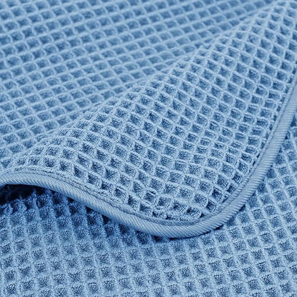 POLYTE 430 GSM Poly Blend Microfiber Quick Dry Waffle Bath Towel, 30x60 in | 4 Pack, Oversize, Lint Free, Body Towel