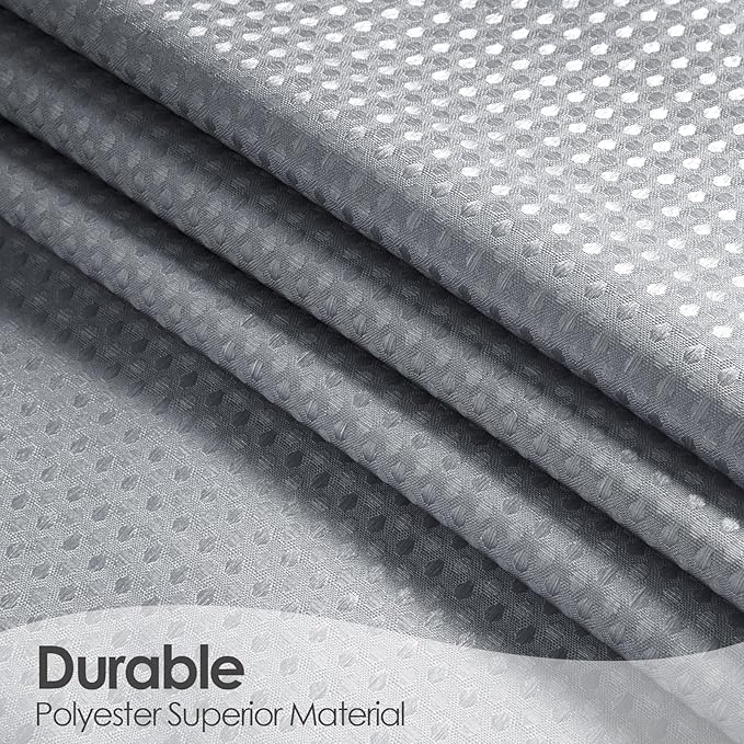 MitoVilla Grey Ombre Waffle Fabric Shower Curtain, Modern Waffle Weave Textured Shower Curtains for Luxury Rustic Bathroom Decor, Vintage Weighted Bathroom Shower Curtain, 72 x 72