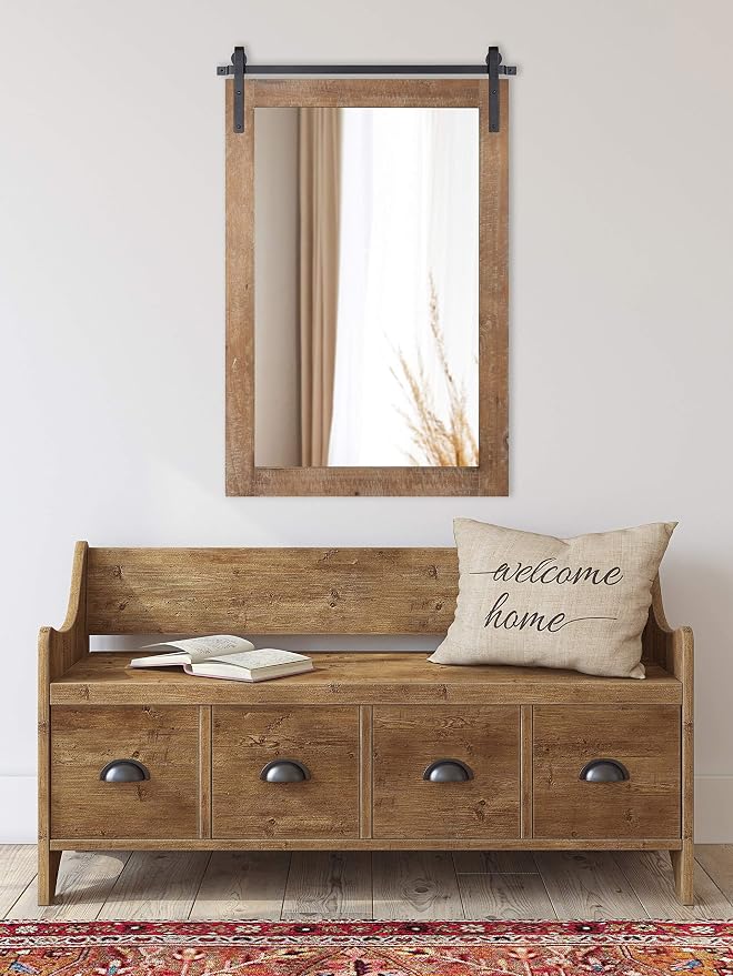Kate and Laurel Cates Farmhouse Wall Mirror