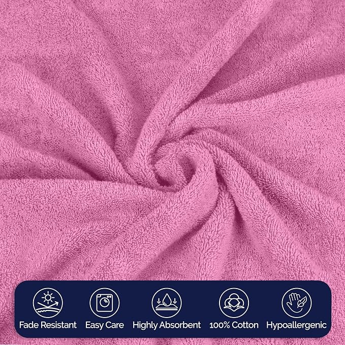 Elegant Comfort Premium Turkish Cotton 1 Piece Jumbo Bath Towel - 35 x 70 inch, Luxurious Hotel Spa Quality 100% Turkish Cotton Large Bath Towel - Highly Absorbent - Soft Bathroom Towel, Light Pink