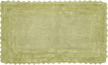Better Trends Lilly Crochet 24x40 Reversible Bath Rugs and Bath mats for Bathroom, Luxurious 100% Cotton Bath Rug & Water Absorbent Bathroom Mat - Sage Green Bath Matt