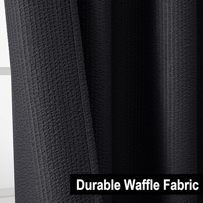 OVZME Berry Black Extra Long Shower Curtain, 72 x 84 Inch, 3D Embossed Textured Fabric for Bathroom, Hotel Spa