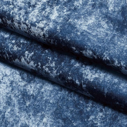 Fredsure Distressed Velvet Shower Curtain Set, 13 Pieces Navy Including 1 Piece 72"x72" Shower Curtain and 12 Pieces Silver Hooks