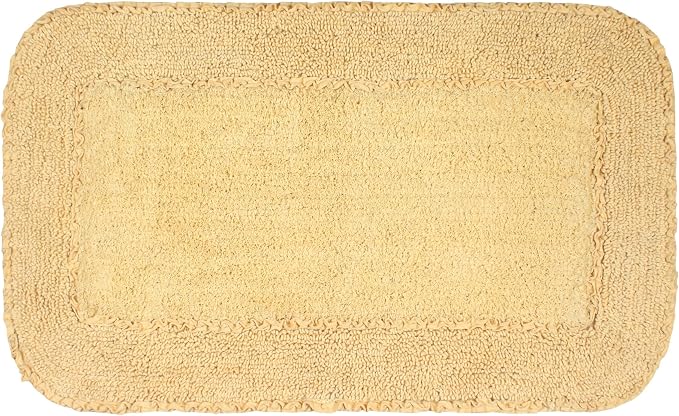 Home Weavers Radiant Collection 100% Cotton Bathroom Rugs Set, Washable Rug, Thick Extra Soft and Absorbent Bath Rug, Kitchen Mat, Bath Mat Set, Bath Floor Mat Non Slip, 21"x34" Rectangle, Yellow