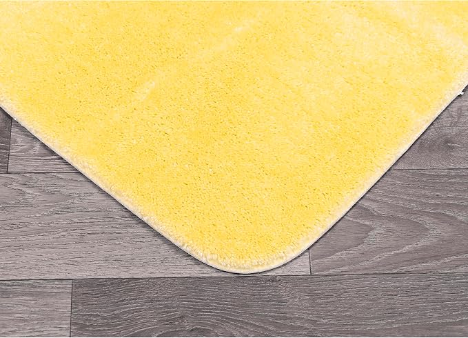 Garland Rug Traditional Nylon Washable Rubber Ducky Yellow 2 Bath Rugs (21" X 34", 22" X 60") - Soft, Absorbent, and Stylish for Your Bathroom