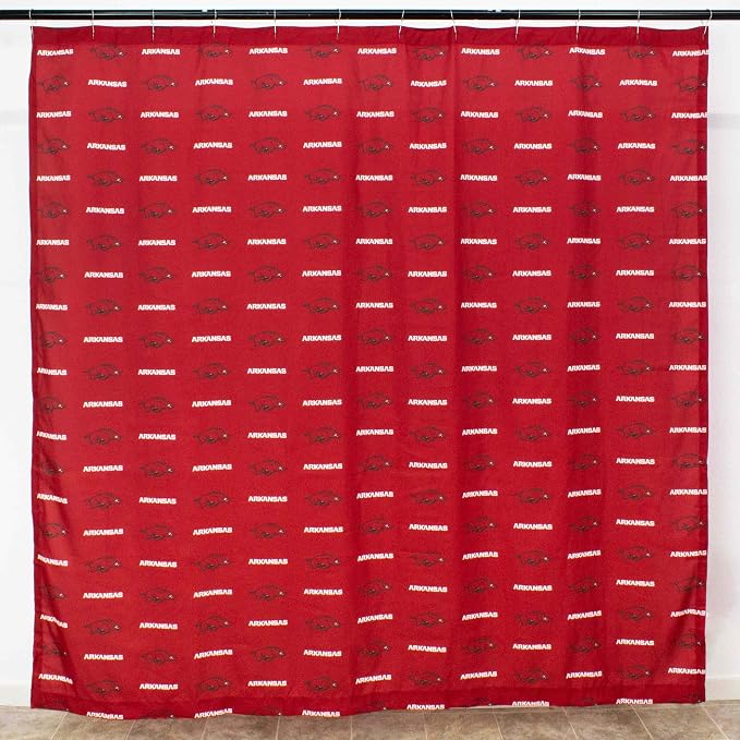 Everything Comfy NCAA Arkansas Razorbacks Bright and Colorful Shower Curtain Cover 70" x 72"