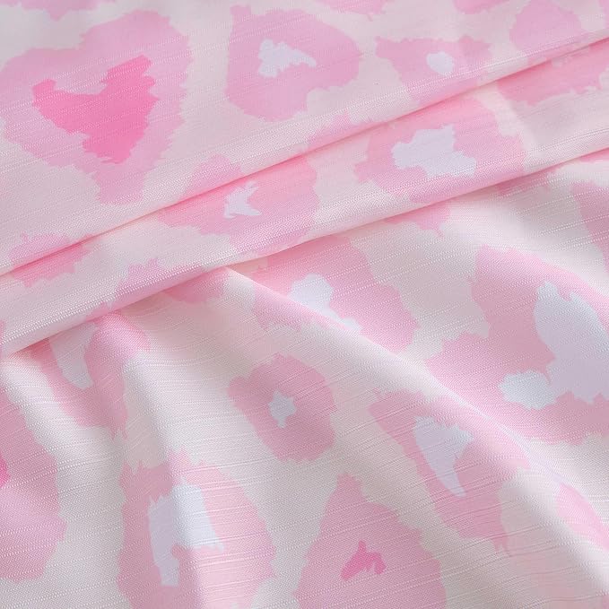 Betsey Johnson - Shower Curtain Set, Printed Polyester Curtain with Shower Liner & 12 Pack Curtain Hooks, Animal Print Design, Machine Washable, 72" x 72" (Pink)