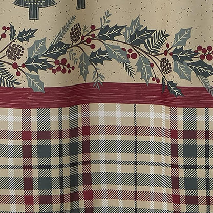 SKL Home Christmas/Winter Rustic Plaid Snowman Shower Curtain, Multi