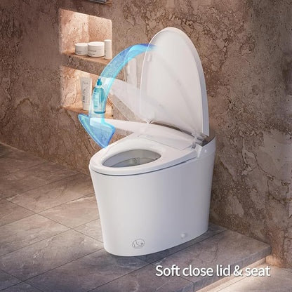 CANEST FC-001P Bidet Toilet, 17" Chair Height, 1000g MaP Flush, Heated Seat | ADA Smart Toilet with Bidet, Dual-Flush 1.1/1.6GPF, Foot Sensor Flush, One Piece Elongated Toilet with Tank Built in