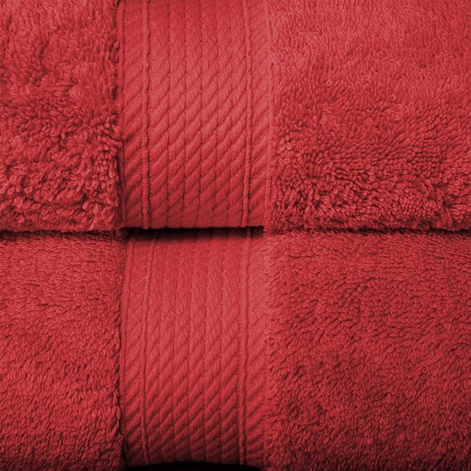 Superior Egyptian Cotton Ultra Plush & Absorbent, 10 Piece Set, Red | Quick Dry, Soft Luxury Towel Set, Bath Essentials, Guest Bath, Spa, 2 Bath, 4 Hand, 4 Face Towels, Madeline Towels