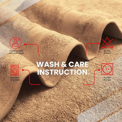 Infinitee Xclusives 100% Cotton Bath Towel Set – 8 Piece Bathroom Towel Set | (2 Bath Towels, 2 Hand Towels, 4 Washcloths) – Soft & Absorbent Towels for Bathroom - Gym, Shower, Spa & Hotel Use