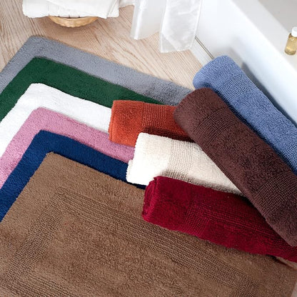 Bathroom Rugs - 2-Piece Cotton Bathroom Mat Set - Machine Washable Bath Mats for Washroom, Kitchen, or Laundry Room by Lavish Home (Taupe)