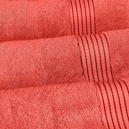Elegant Comfort Premium Turkish Cotton 2 Pack Bath Towel Set - 27 x 54 inch, Luxurious Hotel Spa Quality 100% Turkish Cotton 2PC Bath Towel Set - Highly Absorbent - Soft Bathroom Towels, Coral