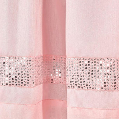 Lush Decor Night Sky Sequins Valance, Single, 84" W x 18" L, Blush & Silver - Extra Wide Curtain - Kitchen Curtain Valance - Modern Glam Decor - Bathroom Or Kitchen Valance For Windows
