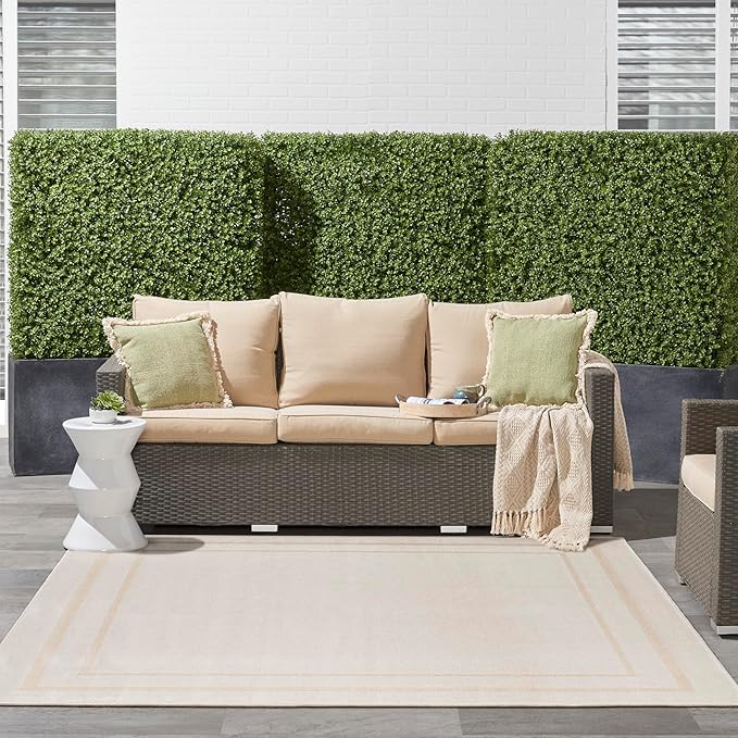 Nourison Home Nourison Essentials Ivory Gold 9' x Square Area Rug - Easy Clean, Non Shedding, Bed Room, Living Room, Dining Room, Kitchen (9' x Square)