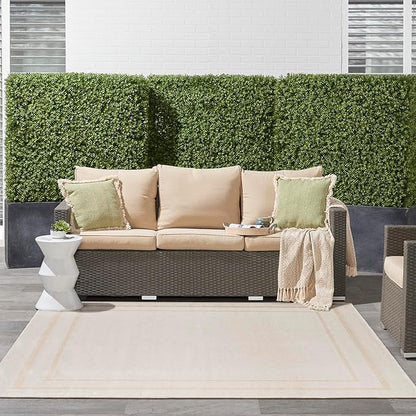 Nourison Home Nourison Essentials Ivory Gold 9' x Square Area Rug - Easy Clean, Non Shedding, Bed Room, Living Room, Dining Room, Kitchen (9' x Square)