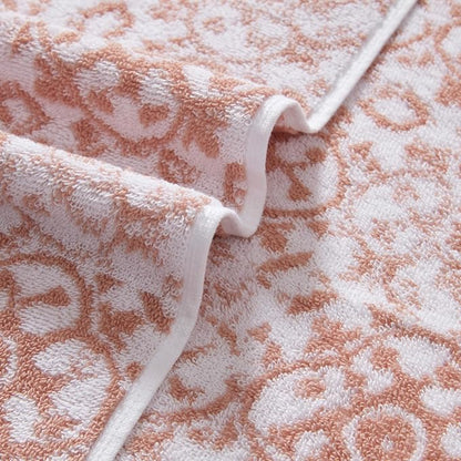Jessica Simpson - Bath Towel 4 Piece Set, Aziza, Premium Bathroom Decor, Includes 2 Hand Towels and 2 Shower Towels, 100% Cotton & Machine Washable, Rose Smoke