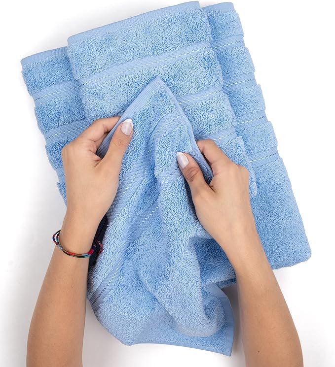 American Soft Linen 35x70 Jumbo Large Bath Towel, 600 GSM 100% Cotton Turkish Bath Sheet, Oversized Luxury Bath Towel for Bathroom Beach and Pool, Sky Blue