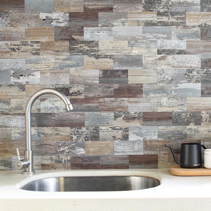 2026 New Upgrade Peel and Stick Backsplash Tile, Peel and Stick 11.34" X 11.57" Wall Tile for Kitchen, Bathroom, Fireplace, Laundry (Nature Light, 1 Pack)