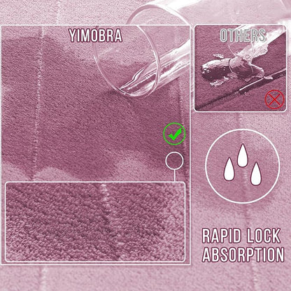 Yimobra Memory Foam Toilet Bath Mat U-Shaped, 24 X 20 Inches,Soft and Comfortable, Super Water Absorption, Non-Slip, Machine Wash and Easier to Dry for Bathroom Commode Contour Rug, Mauve