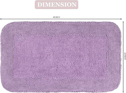 Home Weavers Radiant Collection 100% Cotton Bathroom Rugs Set, Washable Rug, Thick Extra Soft and Absorbent Bath Rug, Kitchen Mat, Bath Mat Set, Bath Floor Mat Non Slip, 24"x40" Rectangle, Purple