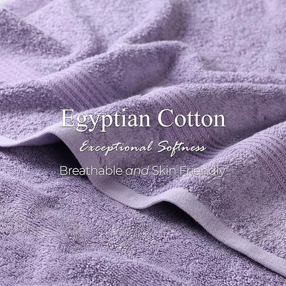 Superior Egyptian Cotton 9-Piece Towel Set, Assorted Towels for Home Bathroom, Guest Bath Decor Essentials, Includes 3 Bath, 3 Hand, 3 Face Towels/Washcloths, Quick Dry, Absorbent - Royal Purple