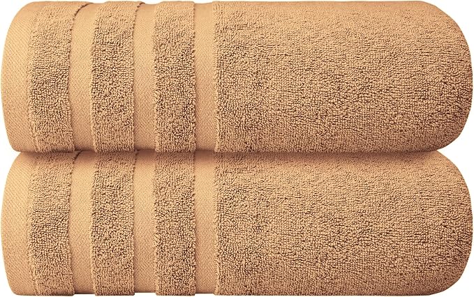 Infinitee Xclusives 100% Ring-Spun Cotton Bath Towels for Bathroom - Pack 2 | Luxury Super Soft, Absorbent & Quick-Drying |27x54 inches| Large Bathroom Towels Set |600 GSM| Gym, Shower, Spa & Hotel Use