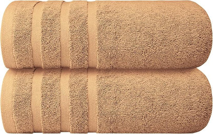 Infinitee Xclusives 100% Ring-Spun Cotton Bath Towels for Bathroom - Pack 2 | Luxury Super Soft, Absorbent & Quick-Drying |27x54 inches| Large Bathroom Towels Set |600 GSM| Gym, Shower, Spa & Hotel Use