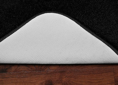 Garland Rug Traditional Nylon Washable Black 4 Piece Set - Lid, Contour, 2 Bath Rugs - Soft, Absorbent, and Stylish for Your Bathroom