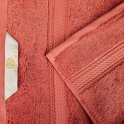 SUPERIOR Egyptian Cotton Pile Heavyweight Bath Sheet, 2 Piece Set, Coral | Highly Absorbent, Ultra Soft Luxury 800 GSM Towel Set for Bathroom, Shower, Hotel Essentials Oversize Plush Madeline Towels