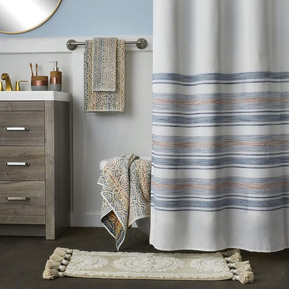 SKL Home Rhapsody Hand Towel Set-2pc, Premium 100% Cotton, Spice | 550 GSM weight. Spa-level quality. Soft & absorbent, reversible jacquard. For the bathroom, kitchen, bar or any sink space.