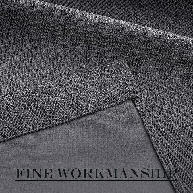 NICETOWN French Door Curtains for Kitchen Window, Faux Linen Rod Pocket Front Sidelight Room Darkening Thermal Curtains for Office 1 Panel (Charcoal Gray, 25 inch x 72 inch)