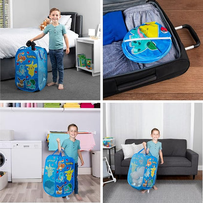 POKEMON Kids Room Collapsible Storage Bin Pop Up Hamper, One Size, (Officially Licensed Product) by Franco