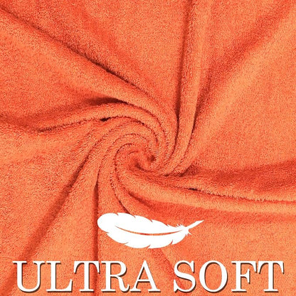 CRAFTBERRY- 6 Piece Cotton Bath Towel Set- 2 Bath - 2 Hand - 2 Face, Orange | 100% Cotton • Thick & Plush • Hotel Quality • Ultra Soft • Highly Absorbent • Quick Dry • Low Lint • Machine Washable