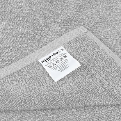 Amazon Basics 2 Piece Quick-Dry Oversize Bath Towel, 100% Cotton, 54" x 30", Platinum