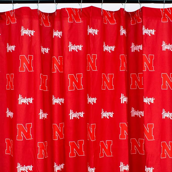 Everything Comfy Nebraska Cornhuskers Bright and Colorful Shower Curtain Cover 70" x 72"
