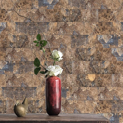 Art3d 102-Pack Peel and Stick Backsplash, Stick on Subway Tile, Rust Slate | 3 x 6 in, PVC, Self Adhesive, Waterproof, Traceless Peel, Modular Splicing, Ideal for Vanities, Bathrooms
