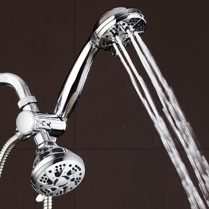 AquaDance Total Chrome High Pressure 3-way 48-setting Rain – Handheld Shower Head Combo – Angle Adjustable, Anti-Clog Jets, Tool-Free Installation - USA Standard Certified – Top U.S. Brand | Enjoy Two 6-Setting Rain & Hand Showerheads Separately or Tog...