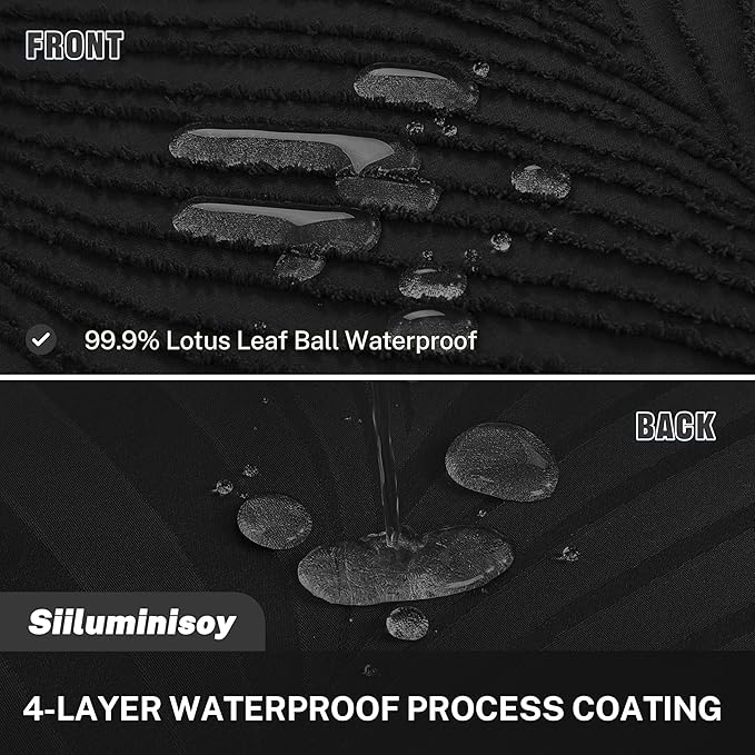 Extra Long Black Boho Shower Curtain Woven Fabric Cute 84 Inch Shower Curtain, 72 x 84 Tufted Leaves Textured Striped Modern Farmhouse Minimalist Cloth Shower Curtain for Bathroom